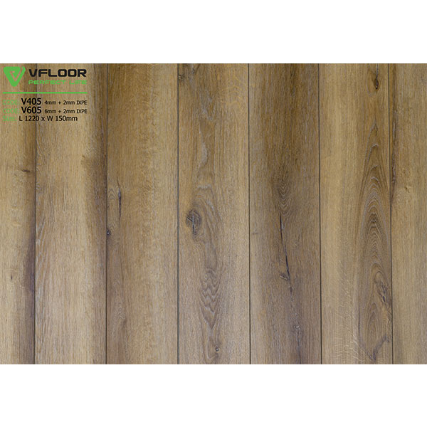 Sàn nhựa vân gỗ SPC Vfloor V605 (6mm) bền đẹp, giá rẻ
