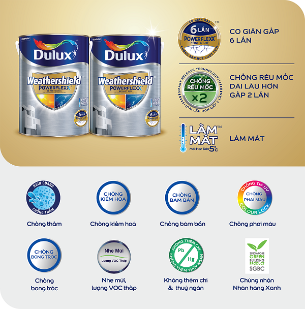 Sơn ngoại thất Dulux Weathershield Powerflexx 1