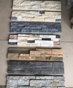 Đá ghép đen tự nhiên ốp trang trí sân cổng tường rào DG-002B 1