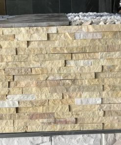 Đá ghép vàng tự nhiên ốp trang trí sân cổng tường rào DG-002Y 5