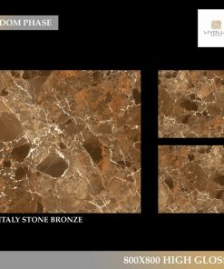 Gạch nhập khẩu Ấn Độ 80x80cm High Glossy ITALY STONE BRONZE 1