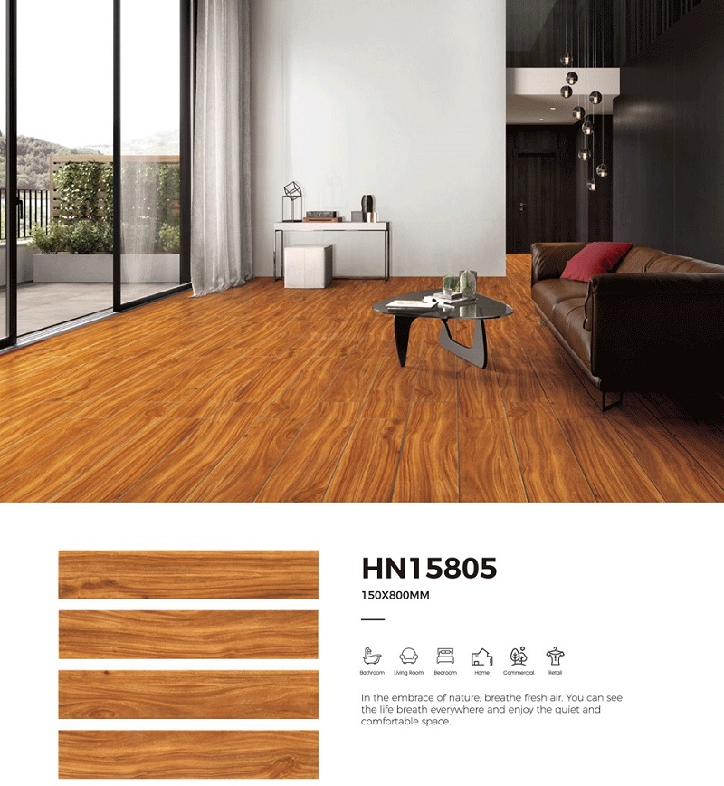 Gạch thẻ vân gỗ 15x80 HM-15805 bền đẹp, giá rẻ