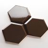 Gạch lục giác màu cà phê đậm bóng vát 87*173*150mm M171581