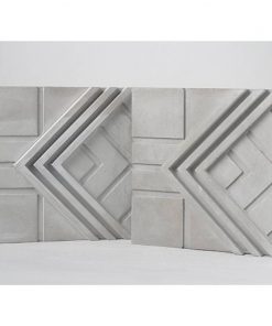 Gạch 3D bê tông nghệ thuật ốp trang trí mã GO-028 (trắng) 3