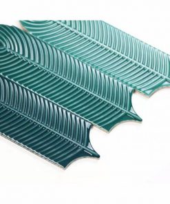 Gạch thẻ ốp tường trang trí lông vũ kích thước 90*300mm mã L90300-04 (xanh lá cây đậm) 1
