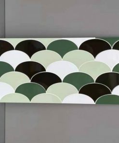 GẠCH VẢY CÁ 30×60CM MÀU TRẮNG - XANH - ĐEN - XAM -PHA TRỘN MÀU 3