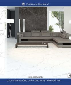 Gạch lát nền 80x80 CMC màu vân mây trắng khói MT 88005 5