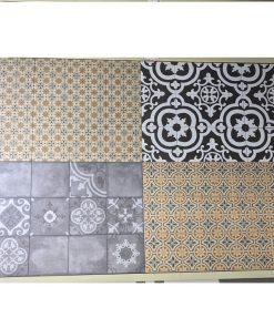 Gạch bông 20x20 cm trang trí hoa văn đen trắng  Royal 2206 5