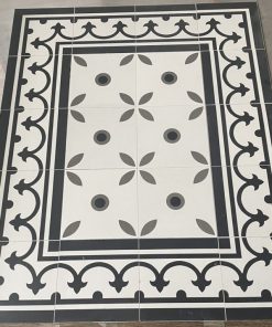 Gạch bông 20x20cm trang trí nền trắng hoa ghi Trung Quốc 3347 1