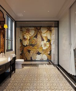 Gạch gốm sứ Bát Tràng hoa phong cảnh Mosaic HM78 3