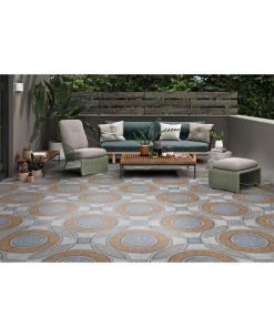 Gạch ốp lát sân vườn ngoài trời Prime 50x50 elip xanh vàng xám 2661 1
