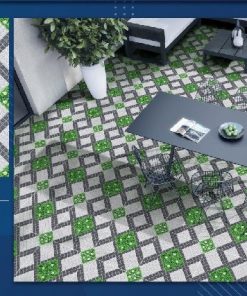 Gạch lát nền 50x50 Takao cỏ xanh hoa trắng TK5108 1