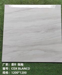 Gạch ốp lát 120x120cm Trung Quốc vân đá chảy ghi sáng Cox Blanco