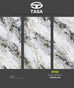 Gạch ốp lát 80x160cm Tasa vân mây đen vàng 9703