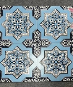 Gạch ốp lát trang trí Trung Quốc hoa giả cổ xanh dương HA 31990