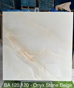 Gạch ốp lát Ấn Độ 120x120cm vân đá xanh vàng Onyx Stone Beige