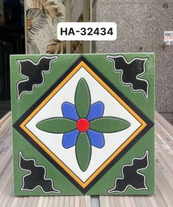 Gạch ốp lát trang trí Trung Quốc hoa giả cổ xanh HA 32434