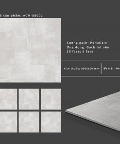 Gạch lát nền Grand Ceramic 80x80 Xám Khói ACM 88002