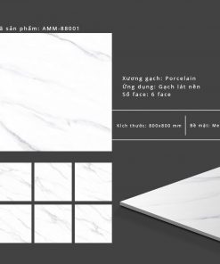 Gạch lát nền Grand Ceramic 80x80 Vân Khói Trắng AMM 88001