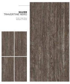 Gạch Ốp Lát Ấn Độ 80x160 Silver Travertine Nero