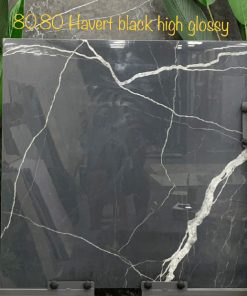 Gạch Ốp Lát Ấn Độ 80x80 Havert Black High Glossy