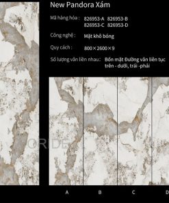 Gạch Ốp Lát 80x260cm Ấn Độ New Pandora Xám