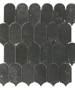 Đá mossaic tự nhiên trang trí vỉ 30x30cm thanh 5x7cm -vân đen