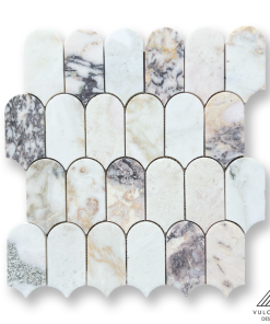 Đá mossaic tự nhiên trang trí vỉ 30x30cm thanh 5x7cm -vân mây trắng