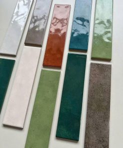 Gạch thẻ trang trí ốp tường 75x300mm màu trắng, ghi, đen, đỏ... S14 13