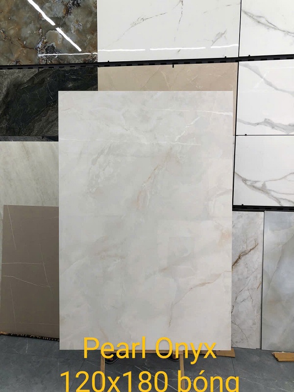 Gạch Ốp Lát 120x180cm Ấn Độ GENOA BEIGE 4 Gạch ẤN ĐỘ PEARL ONYX Men bóng