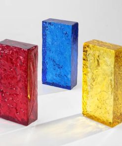 Gạch kính khối đặc 20x10x5cm các màu xanh, đỏ, hồng,vàng, cam, hổ phách 1