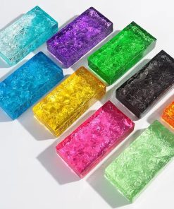 Gạch kính khối đặc 20x10x5cm các màu xanh, đỏ, hồng,vàng, cam, hổ phách 3