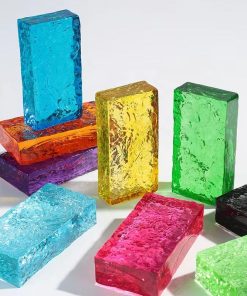Gạch kính khối đặc 20x10x5cm các màu xanh, đỏ, hồng,vàng, cam, hổ phách