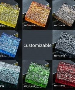 Gạch kính khối đặc 15x15x5cm các màu xanh, đỏ, hồng,vàng, cam, hổ phách 3