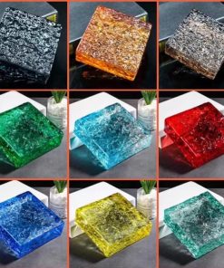 Gạch kính khối đặc 15x15x5cm các màu xanh, đỏ, hồng,vàng, cam, hổ phách