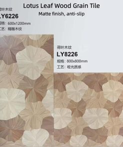 Gạch giả gỗ lá sen 60×120cm-80x80cm LY8226