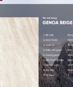 Gạch Ốp Lát 120x180cm bóng Ấn Độ Genoa Beige 1