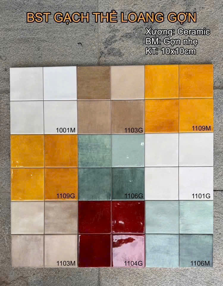 Gạch thẻ Ceramic Trung Quốc 100x100mm 1104G 22 Gạch thẻ Ceramic Trung Quốc 100x100mm 1104G 21